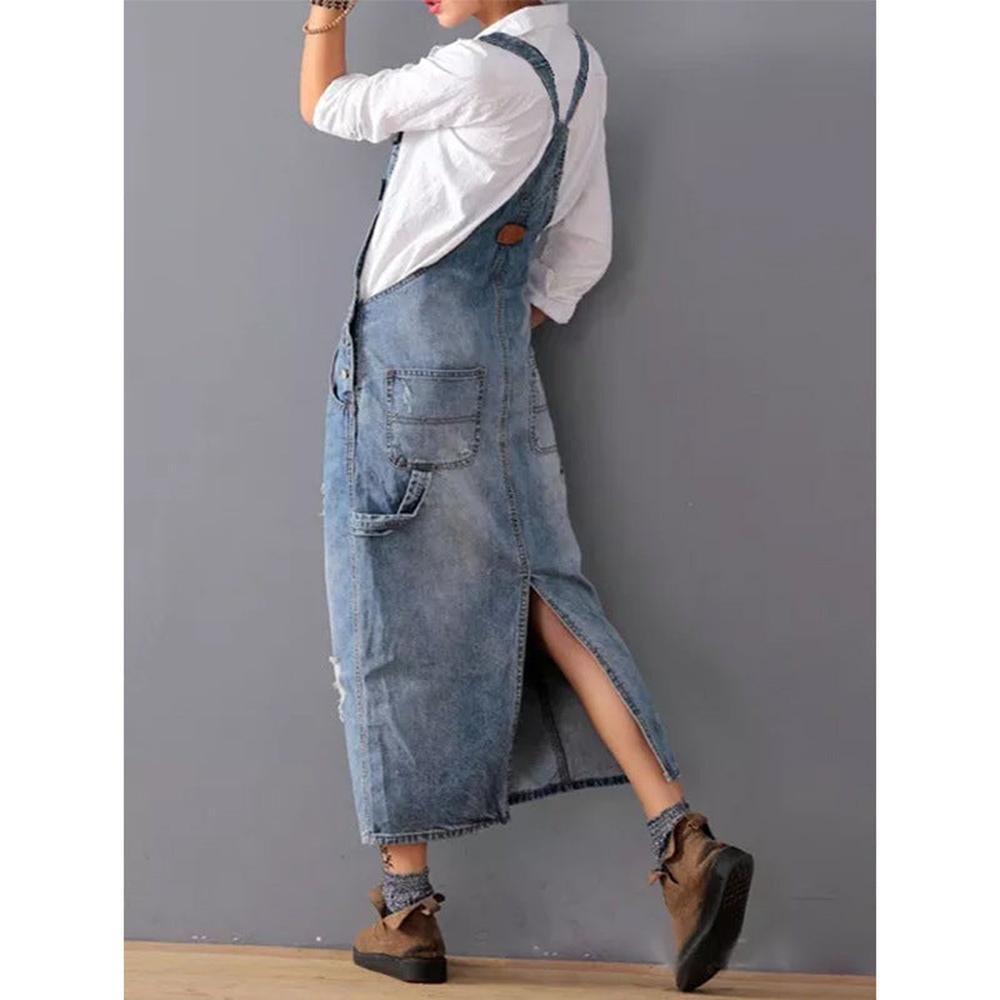 Robe Longue Femme en Denim Élégante – Confort et Style pour l'Hiver, Disponible en S, M, L, XL