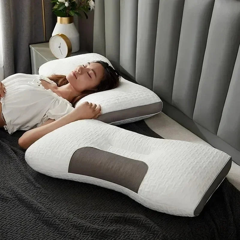 Oreiller Cervical Ergonomique en Fibre de Soja – Soutien Doux et Respirant pour un Sommeil Réparateur 48x74 cm