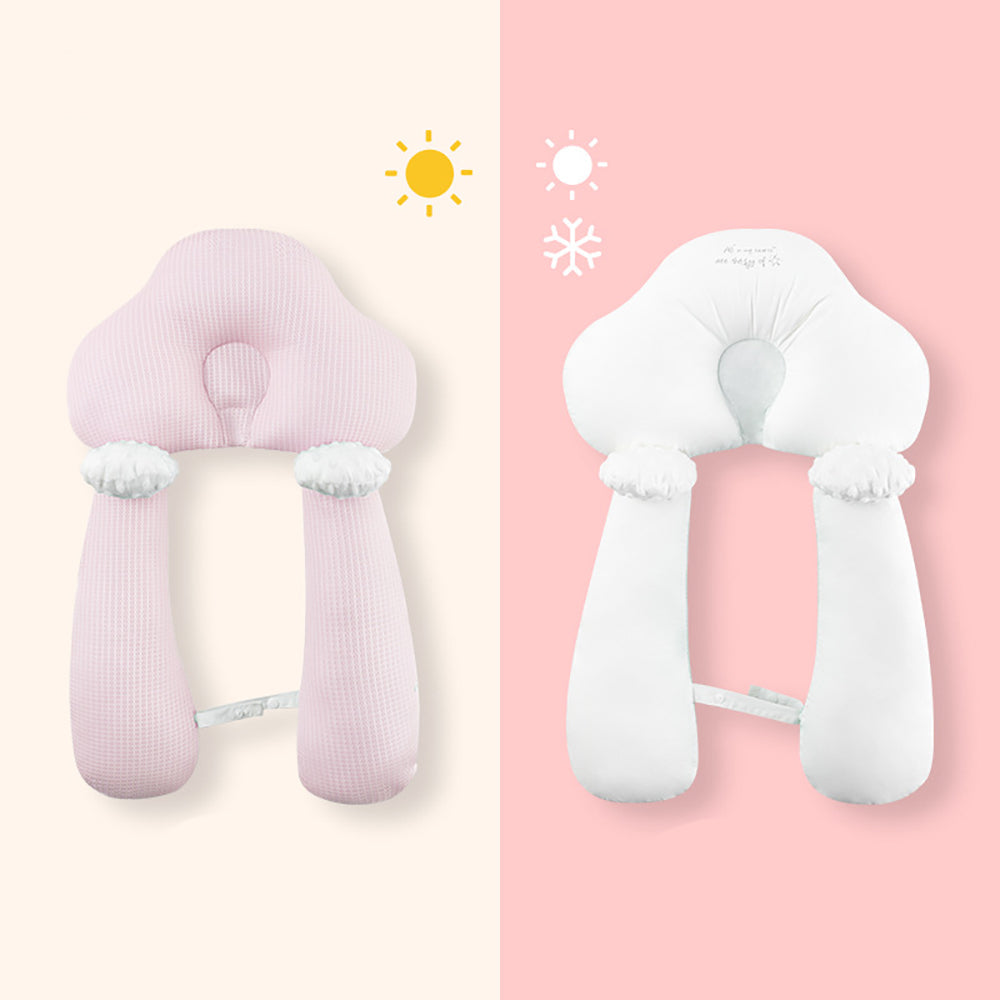 Oreiller U en Coton Bio pour Bébé – Soutien Ajustable et Confort Optimal, Hypoallergénique et Léger