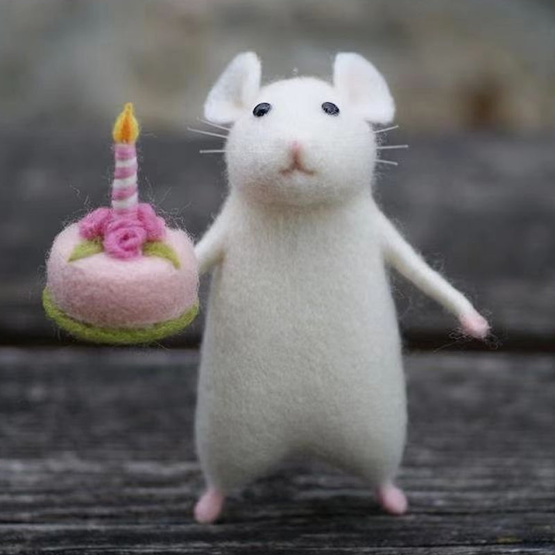 Ornement en Feutre de Souris Citrouille Fait Main – Décor Unique pour Halloween et Noël, 7,5 cm, Artisanat de Qualité