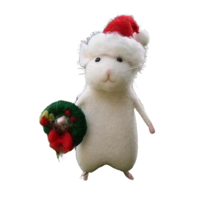 Ornement en Feutre de Souris Citrouille Fait Main – Décor Unique pour Halloween et Noël, 7,5 cm, Artisanat de Qualité