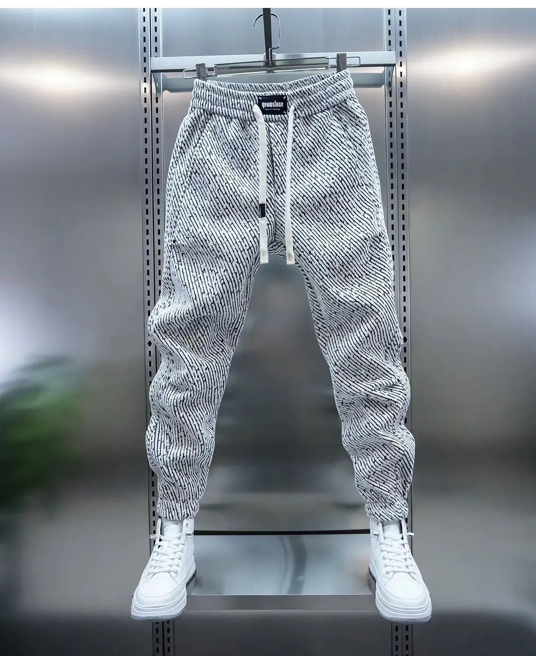 Pantalon Décontracté à Motifs pour Hommes – Tissu Respirant et Ajustement Réglable