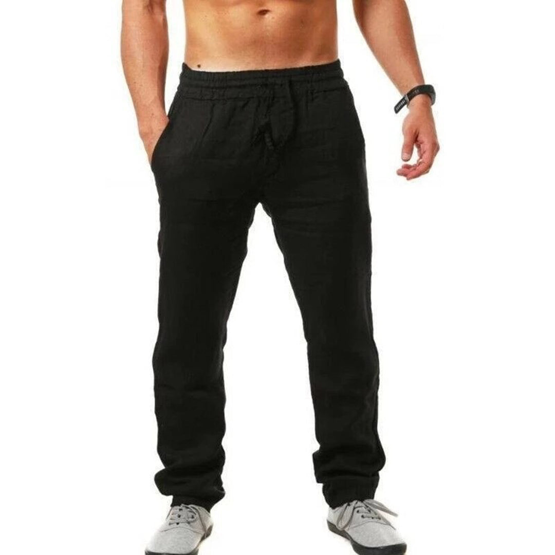 Pantalon d'été en lin léger pour hommes – Coupe décontractée et respirante en tons neutres