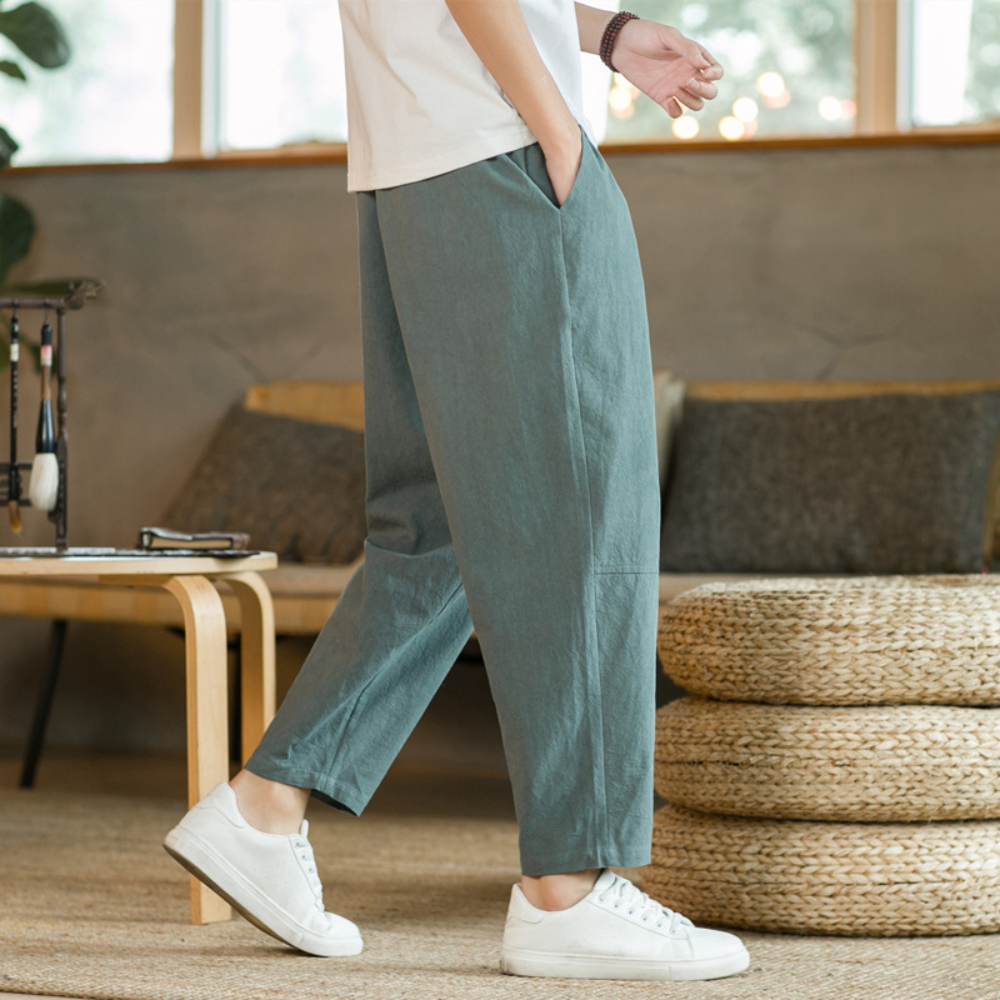 Pantalon de Jogging Ample en Coton Respirant pour Hommes – Idéal pour le Sport et les Loisirs