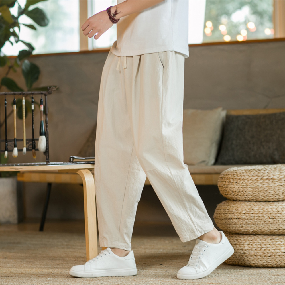Pantalon de Jogging Ample en Coton Respirant pour Hommes – Idéal pour le Sport et les Loisirs