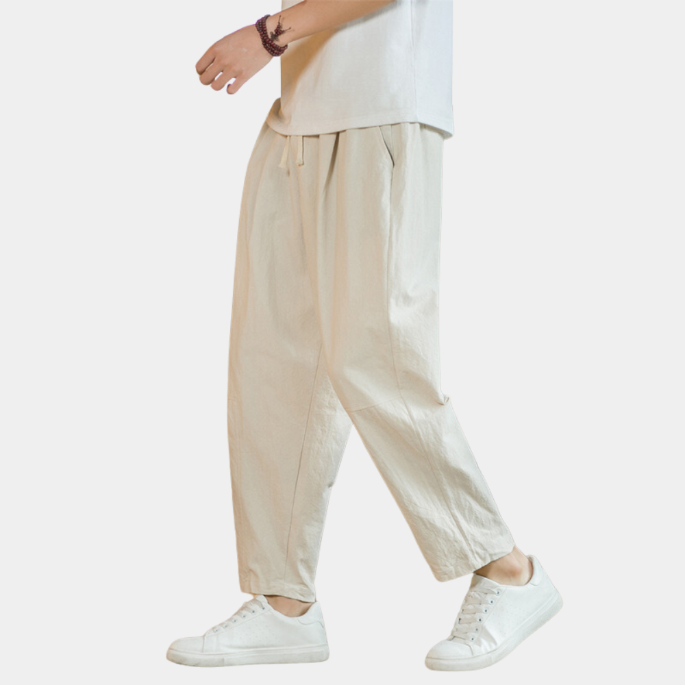 Pantalon de Jogging Ample en Coton Respirant pour Hommes – Idéal pour le Sport et les Loisirs