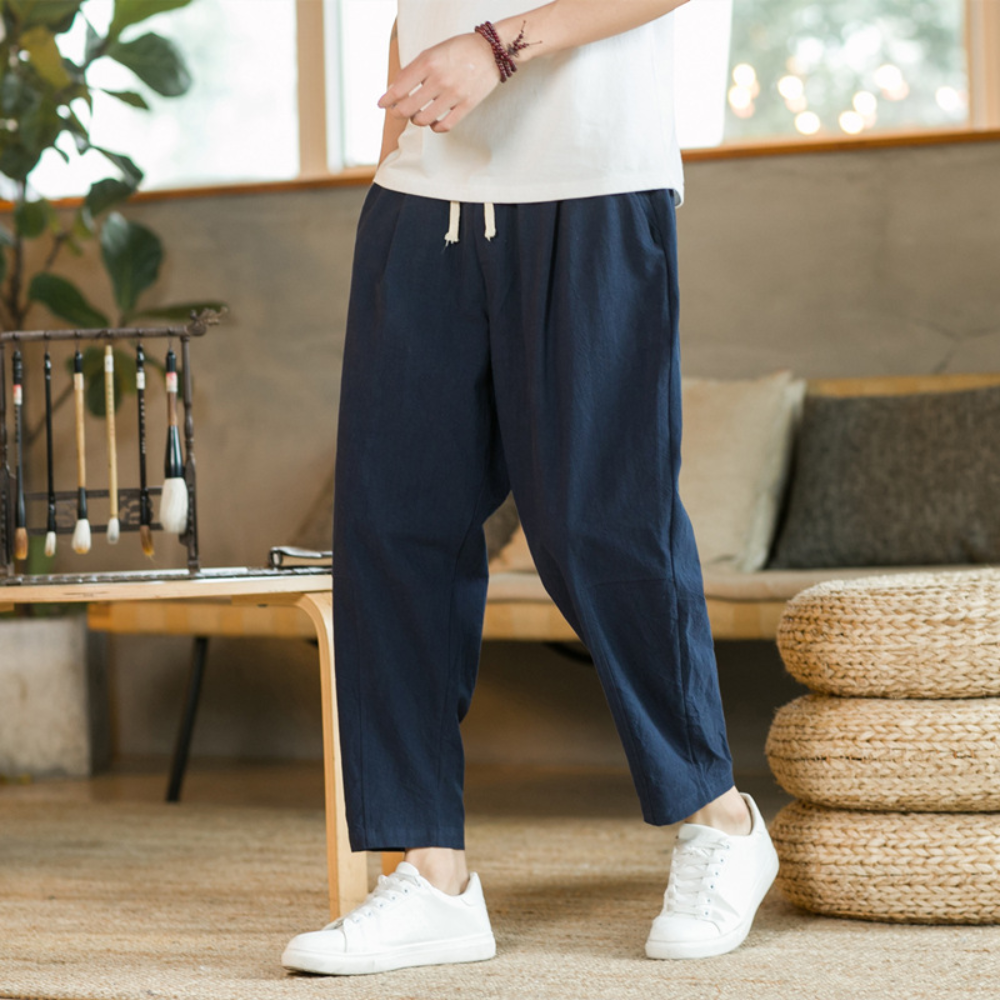 Pantalon de Jogging Ample en Coton Respirant pour Hommes – Idéal pour le Sport et les Loisirs