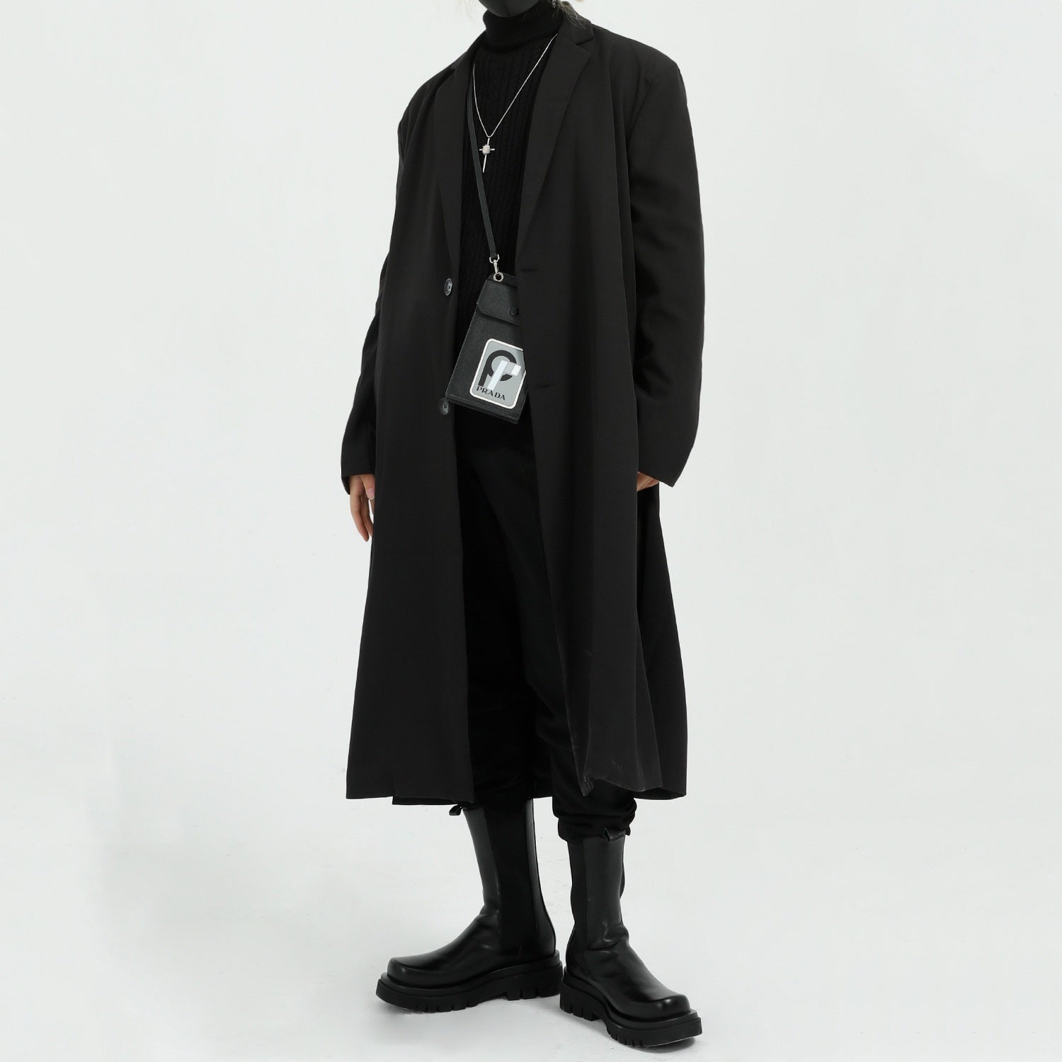 Pardessus Long Casual Polyester for Men – Ideal for Spring and Autumn