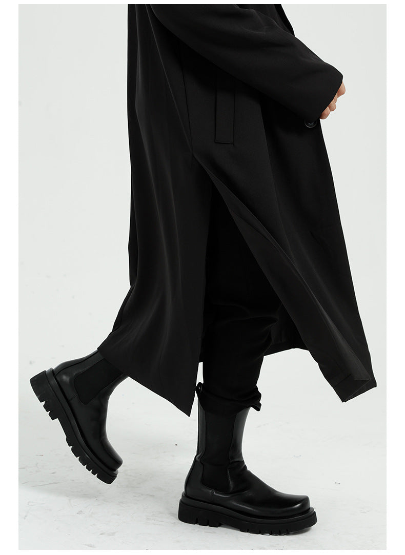 Pardessus Long Casual Polyester for Men – Ideal for Spring and Autumn