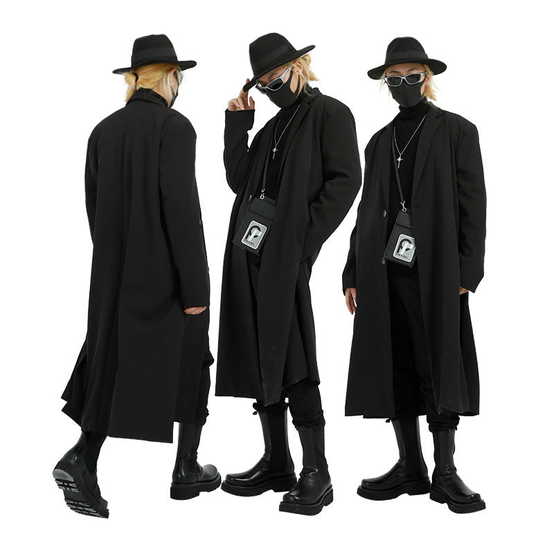 Pardessus Long Casual Polyester for Men – Ideal for Spring and Autumn