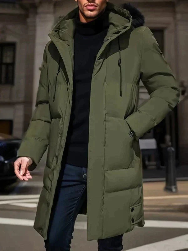 Parka Long Waterproof for Men with Hood and Synthetic Insulation
