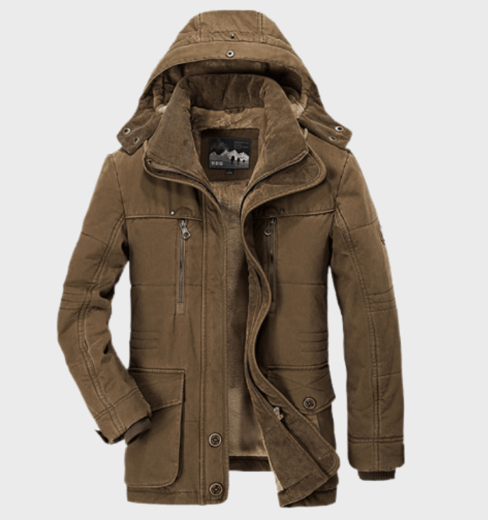 Structured Winter Parka for Men with Faux Sheepskin Lining – Warm and Durable Jacket