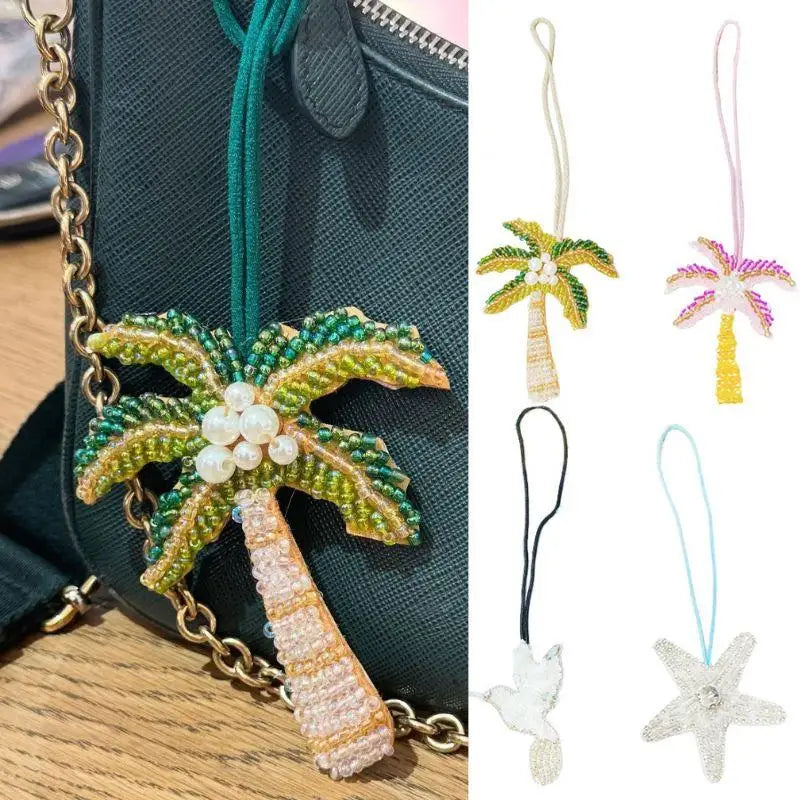 Patch à Paillettes en Coco Multicolore avec Motifs Tropicaux – Accessoire Décoratif à Coudre ou Pendentif