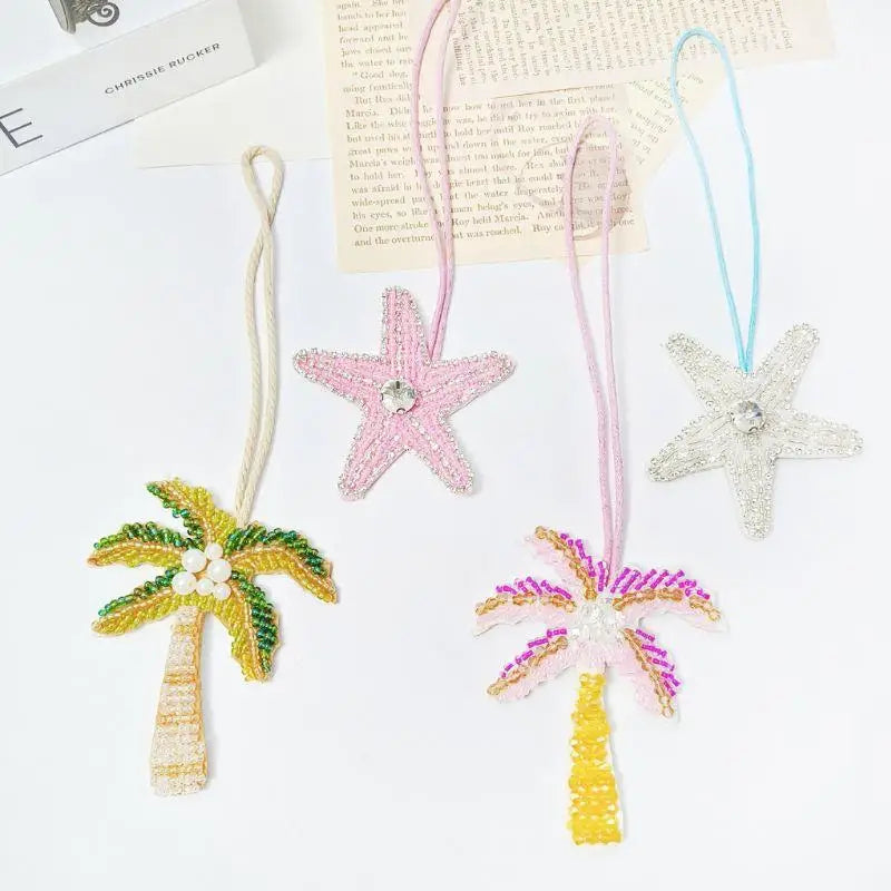 Patch à Paillettes en Coco Multicolore avec Motifs Tropicaux – Accessoire Décoratif à Coudre ou Pendentif