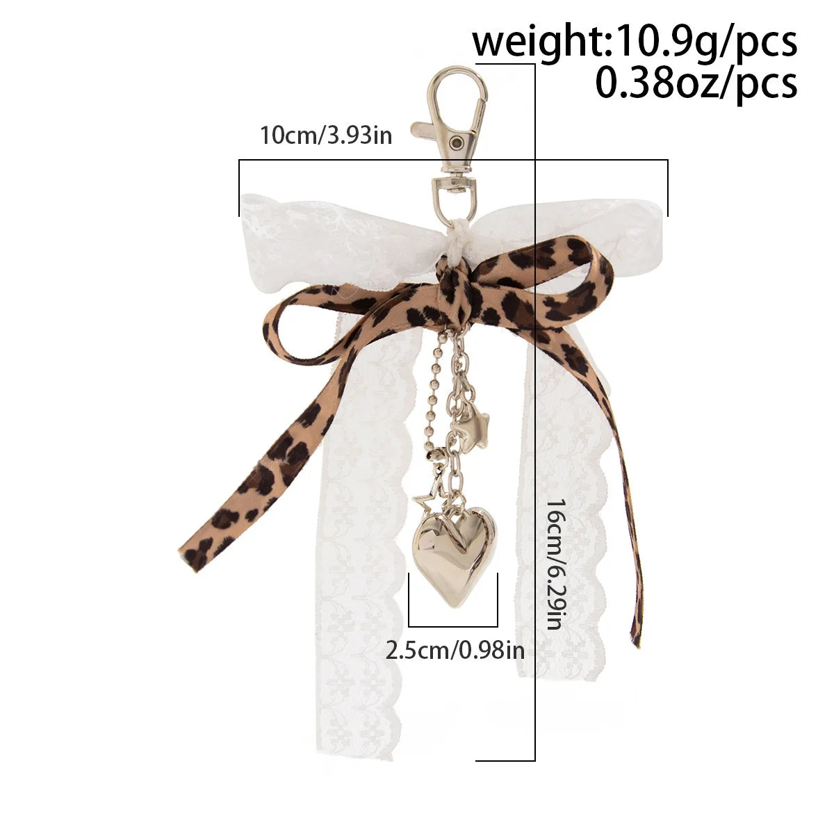 Pendentif Gothique Y2K en Dentelle Noir avec Cœur et Glands – Accessoire de Mode pour Sac à Main et Clés
