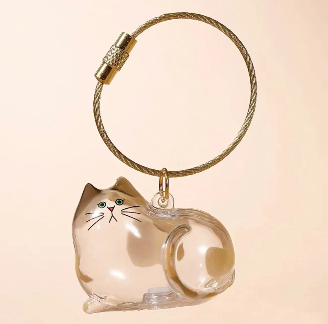 Pendentif en Résine Transparent avec Poils de Chien – Porte-clés et Charme de Sac Élégant et Compact