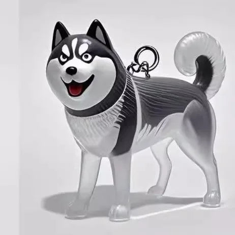 Pendentif en Résine Transparent avec Poils de Chien – Porte-clés et Charme de Sac Élégant et Compact
