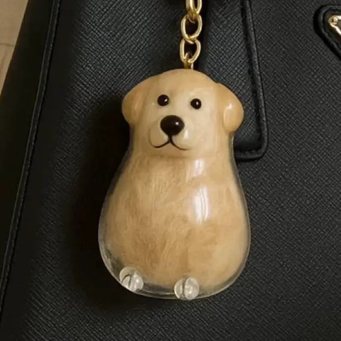Pendentif en Résine Transparent avec Poils de Chien – Porte-clés et Charme de Sac Élégant et Compact