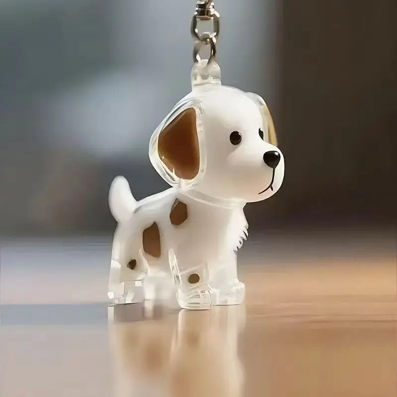 Pendentif en Résine Transparent avec Poils de Chien – Porte-clés et Charme de Sac Élégant et Compact