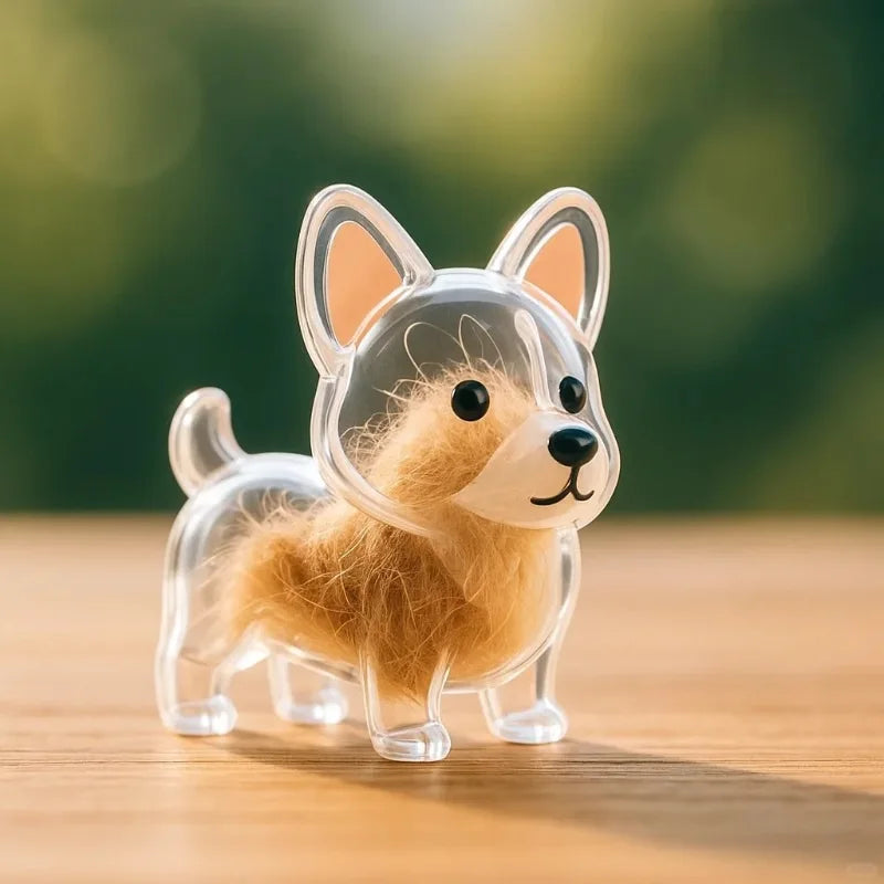 Pendentif en Résine Transparent avec Poils de Chien – Porte-clés et Charme de Sac Élégant et Compact
