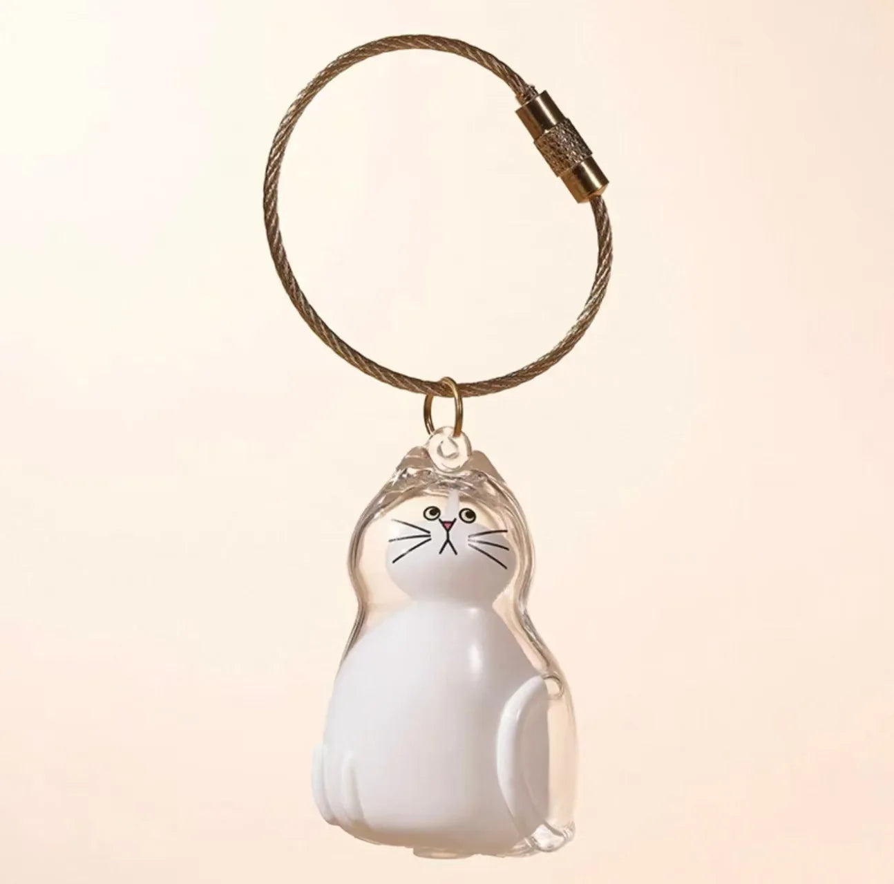 Pendentif en Résine Transparent avec Poils de Chien – Porte-clés et Charme de Sac Élégant et Compact