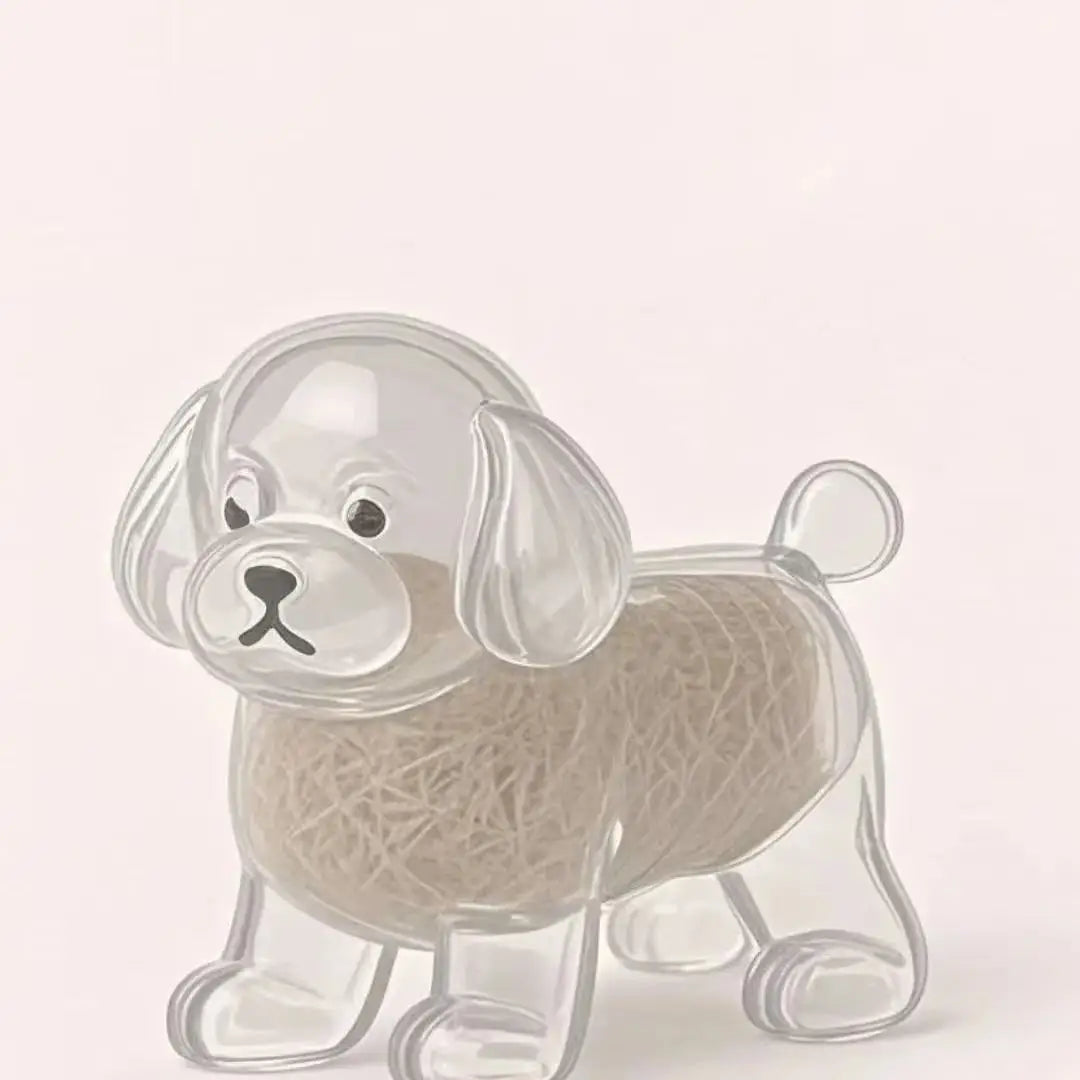 Pendentif en Résine Transparent avec Poils de Chien – Porte-clés et Charme de Sac Élégant et Compact