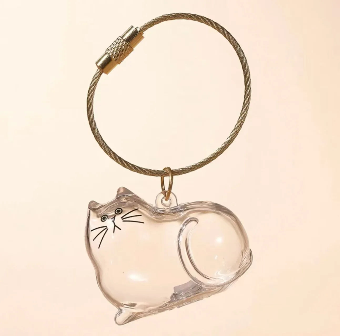 Pendentif en Résine Transparent avec Poils de Chien – Porte-clés et Charme de Sac Élégant et Compact