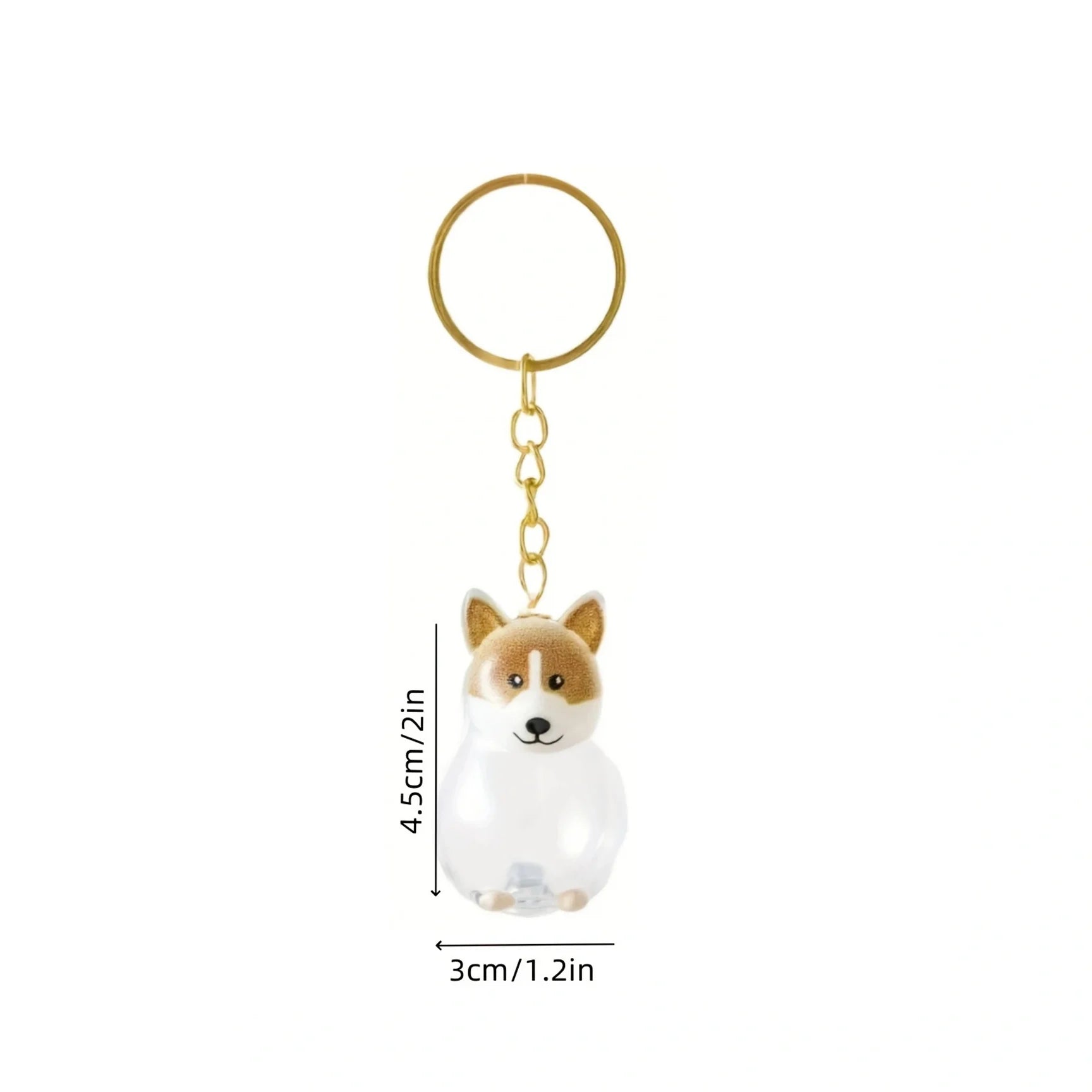 Pendentif en Résine Transparent avec Poils de Chien – Porte-clés et Charme de Sac Élégant et Compact