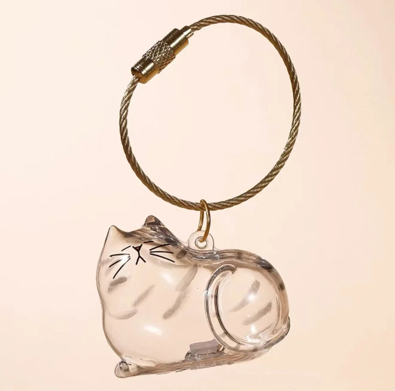 Pendentif en Résine Transparent avec Poils de Chien – Porte-clés et Charme de Sac Élégant et Compact