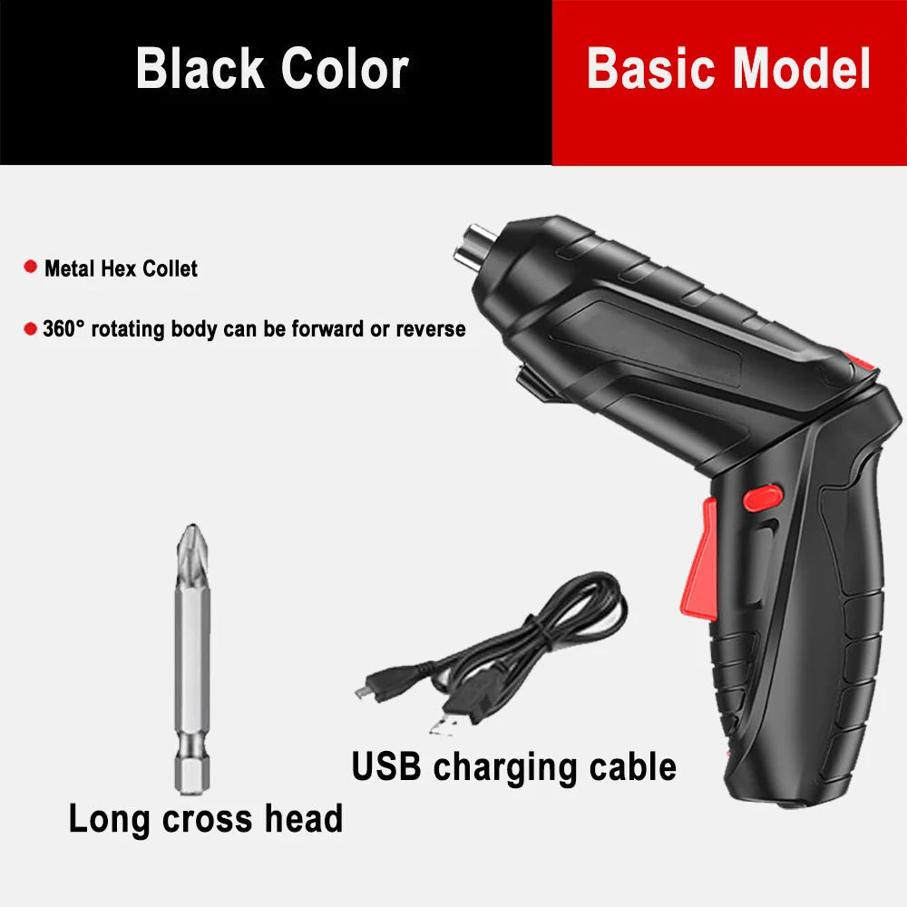 Cordless Electric Drill and Screwdriver 3.6 V – Compact Tools with 1800 mAh Battery and LED Lighting