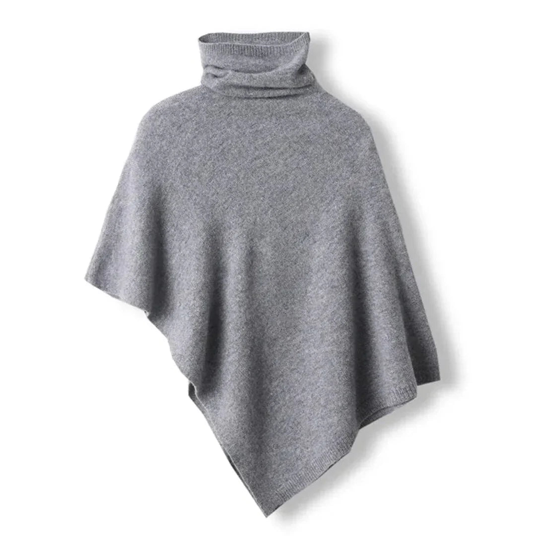 Poncho Femme en Laine Douce avec Col Roulé et Ourlet Pointu – Idéal pour la Superposition en Automne et Hiver 4