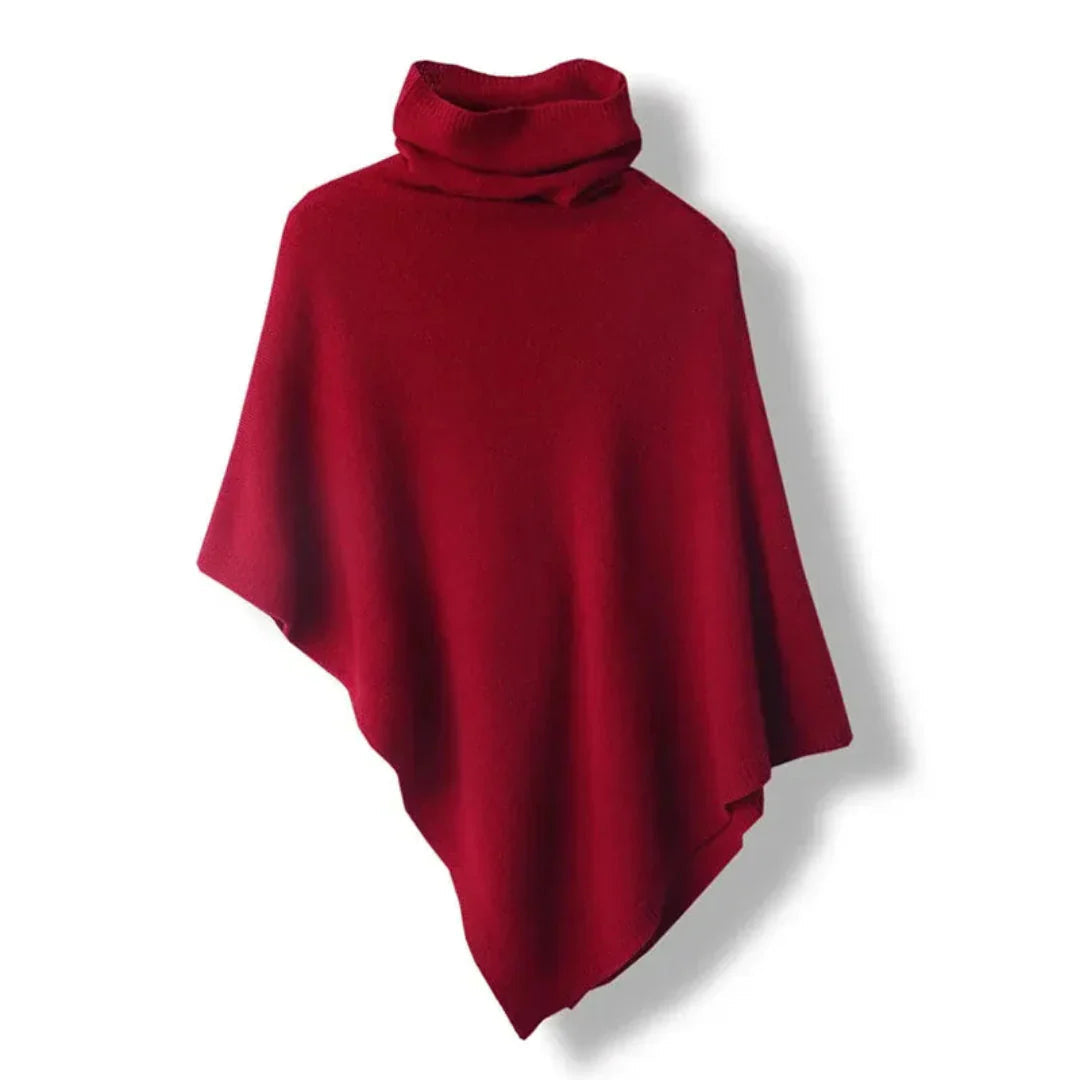Poncho Femme en Laine Douce avec Col Roulé et Ourlet Pointu – Idéal pour la Superposition en Automne et Hiver 5
