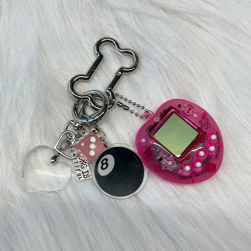 Porte-Clés Kawaii Console de Jeu Arc-en-Ciel en Alliage de Zinc – Accessoire Harajuku Unique et Tendance