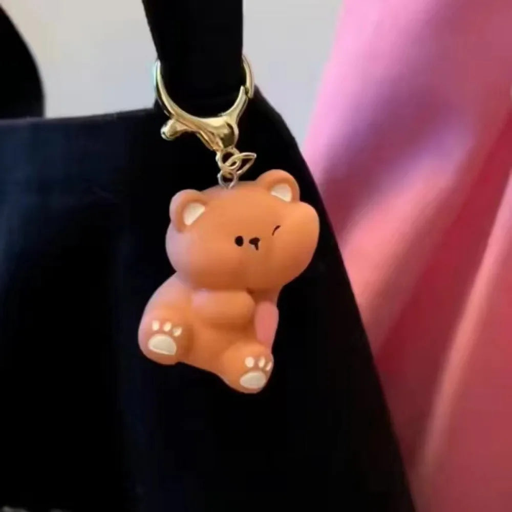 Porte-Clés Magnétique Couple Ours en Résine Kawaii pour Clés et Sacs – Accessoire Pratique et Adorable