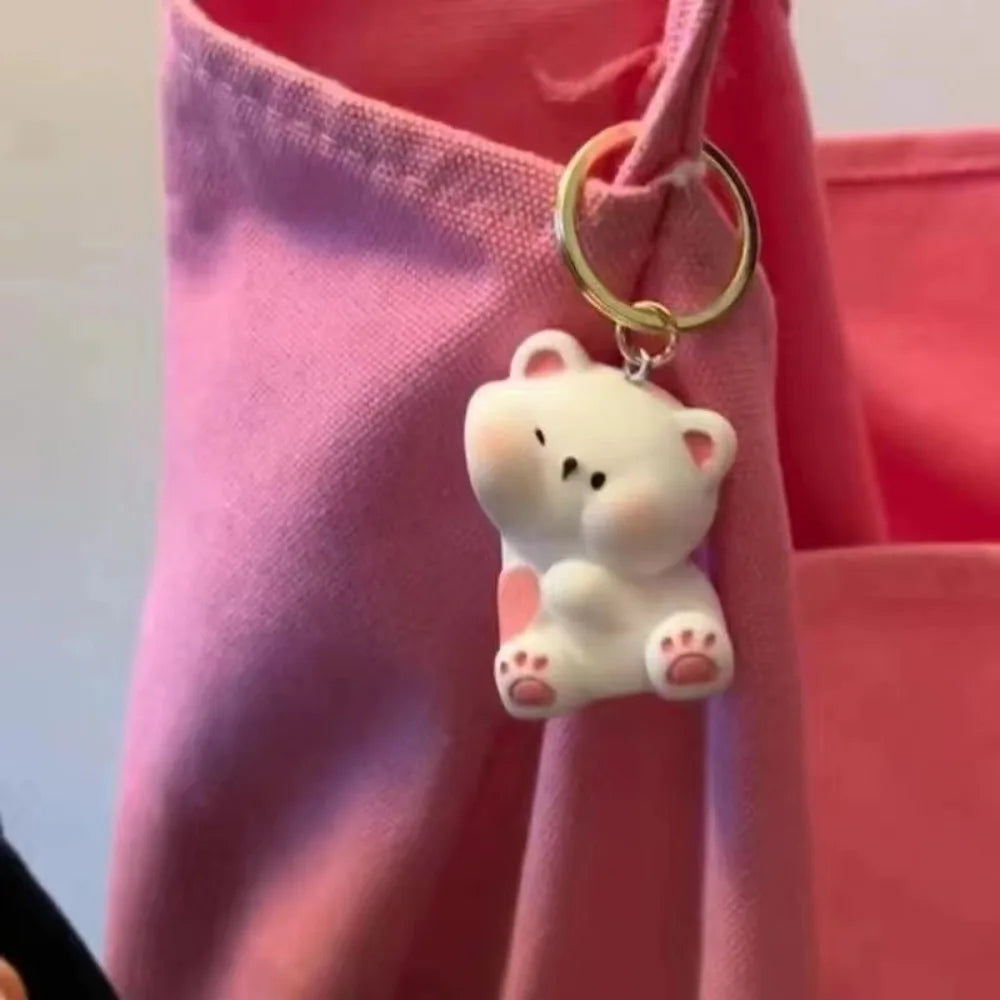 Porte-Clés Magnétique Couple Ours en Résine Kawaii pour Clés et Sacs – Accessoire Pratique et Adorable