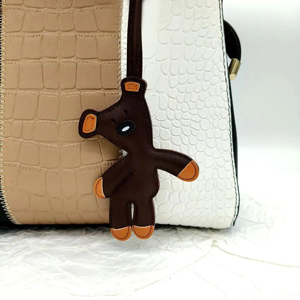 Porte-Clés Ours en Cuir PU – Charmant Accessoire pour Sacs à Main et Sacs à Dos, Design Y2K Coréen
