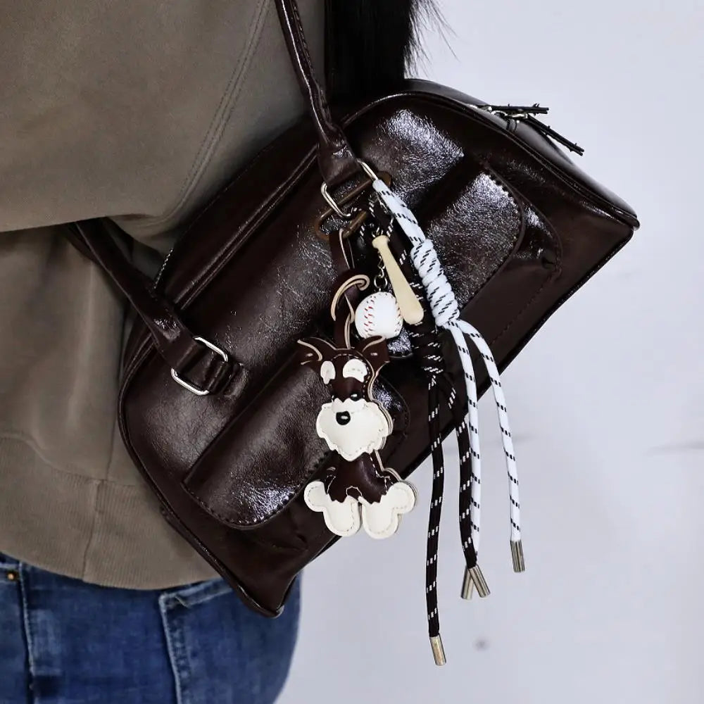 Porte-Clés Ours en Cuir PU – Charmant Accessoire pour Sacs à Main et Sacs à Dos, Design Y2K Coréen