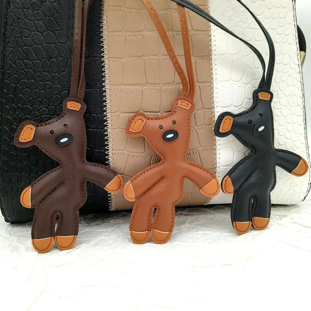 Porte-Clés Ours en Cuir PU – Charmant Accessoire pour Sacs à Main et Sacs à Dos, Design Y2K Coréen