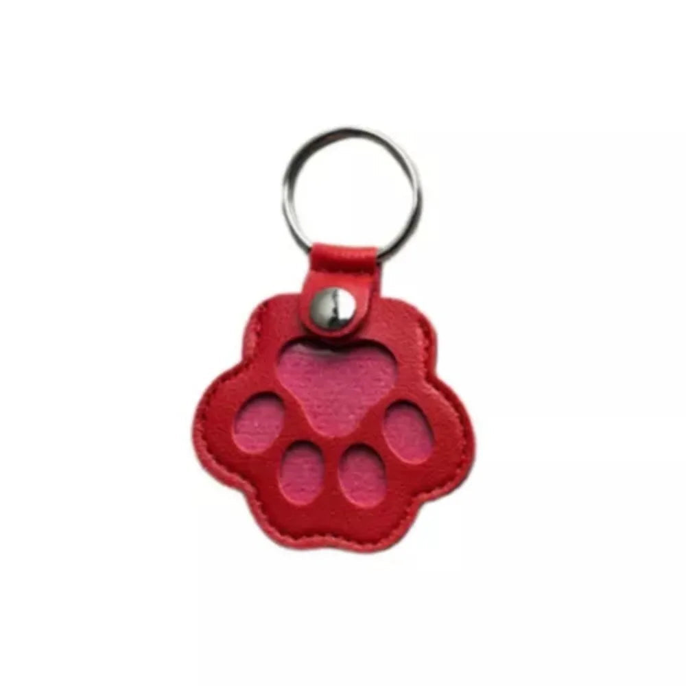 Porte-Clés en Cuir PU en Forme de Patte avec Rangement pour Poils d'Animaux – Accessoire Pratique Unisexe