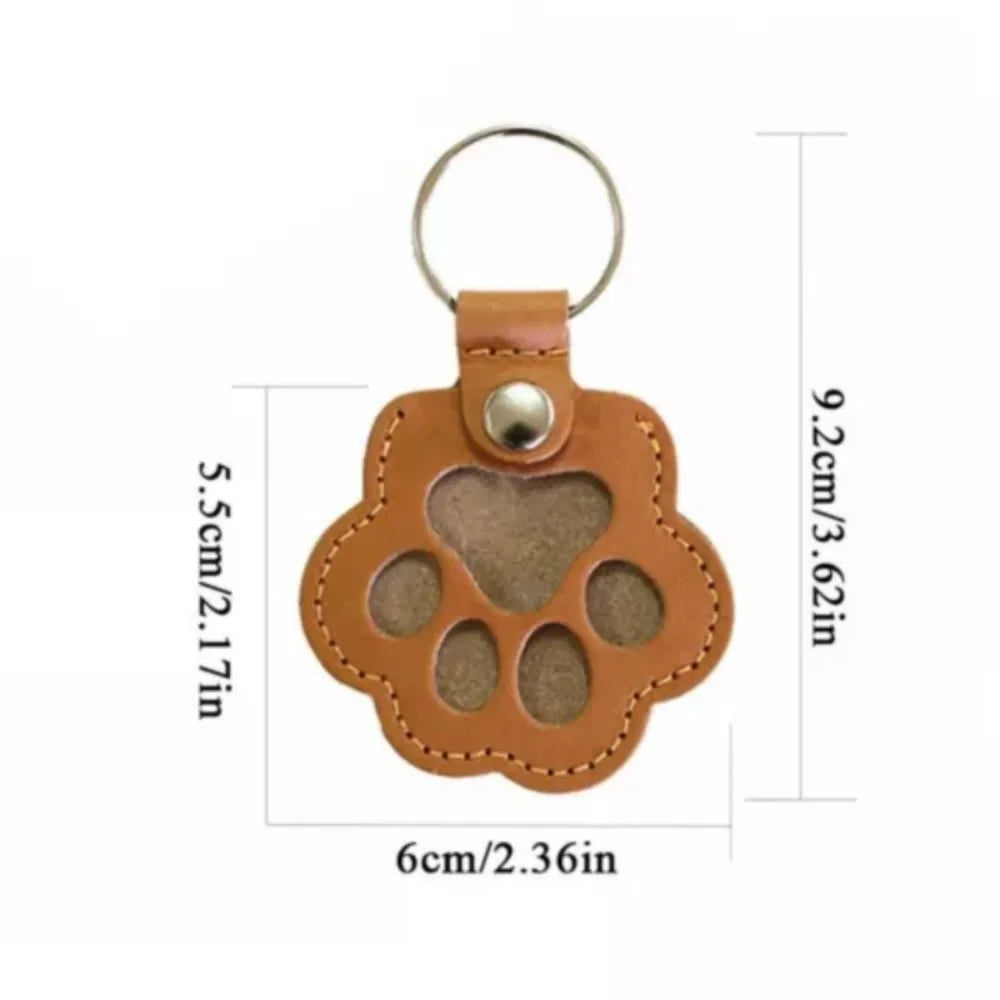 Porte-Clés en Cuir PU en Forme de Patte avec Rangement pour Poils d'Animaux – Accessoire Pratique Unisexe