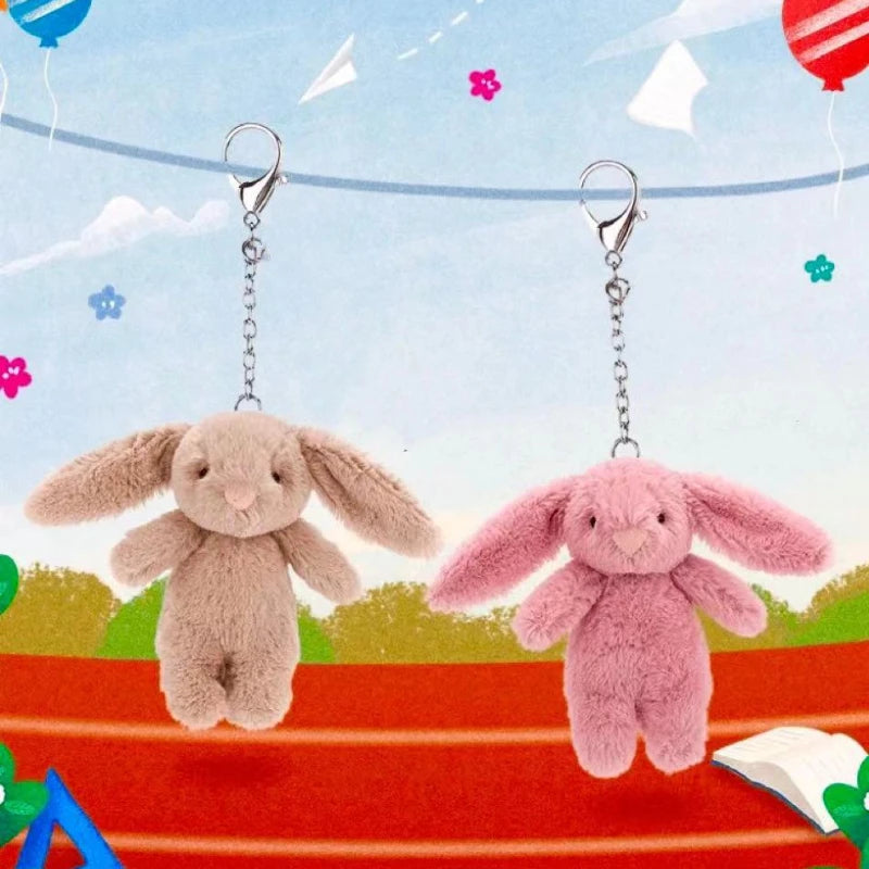 Porte-Clés en Peluche Lapin Mignon avec Attache Sécurisée – Accessoire Polyvalent pour Sacs et Clés