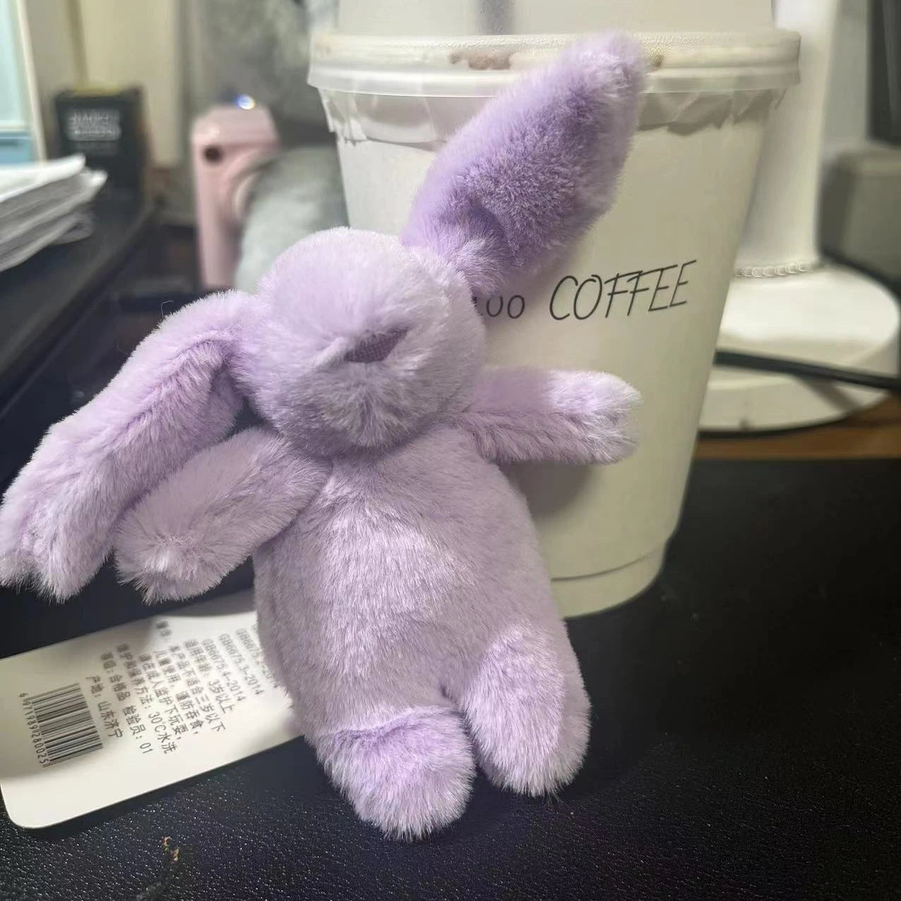 Porte-Clés en Peluche Lapin Mignon avec Attache Sécurisée – Accessoire Polyvalent pour Sacs et Clés
