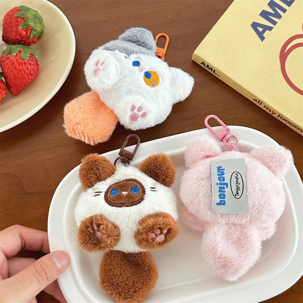 Porte-Clés en Peluche Lapin Mignon avec Clip Métallique – Accessoire Doux pour Sacs et Clés