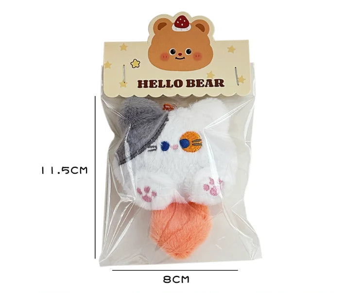Porte-Clés en Peluche Lapin Mignon avec Clip Métallique – Accessoire Doux pour Sacs et Clés