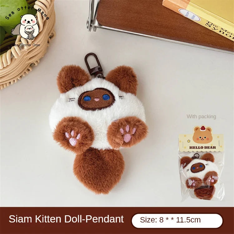 Porte-Clés en Peluche Lapin Mignon avec Clip Métallique – Accessoire Doux pour Sacs et Clés