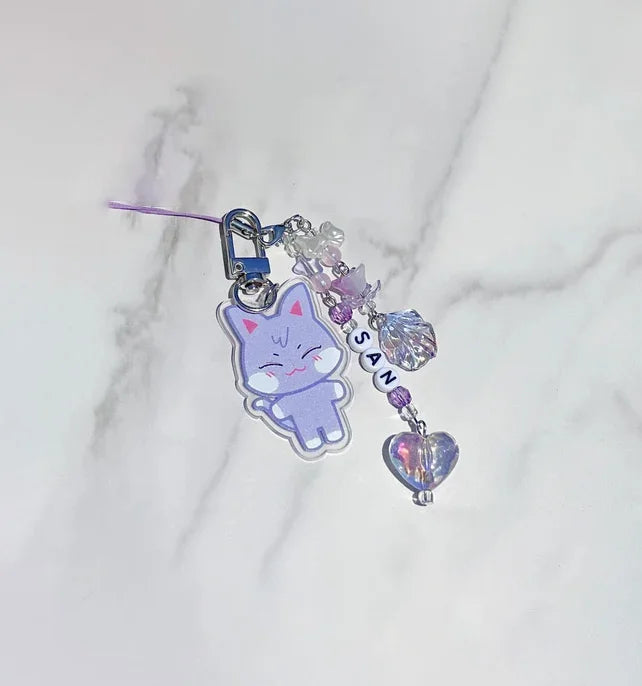 Porte-Clés en Perles avec Charms de Dessin Animé – Accessoire Léger pour Téléphone et Sac