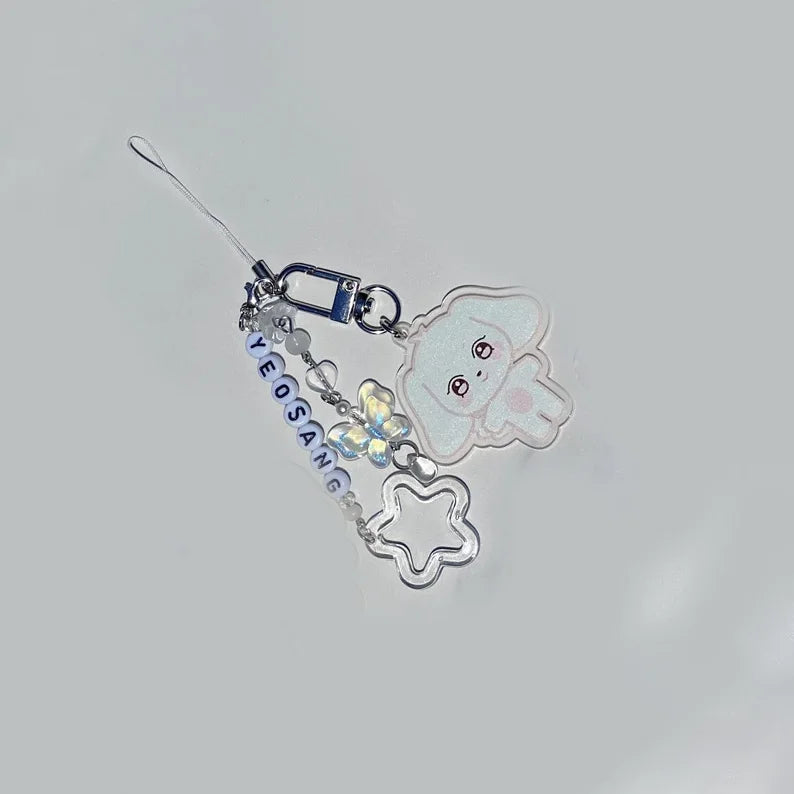 Porte-Clés en Perles avec Charms de Dessin Animé – Accessoire Léger pour Téléphone et Sac