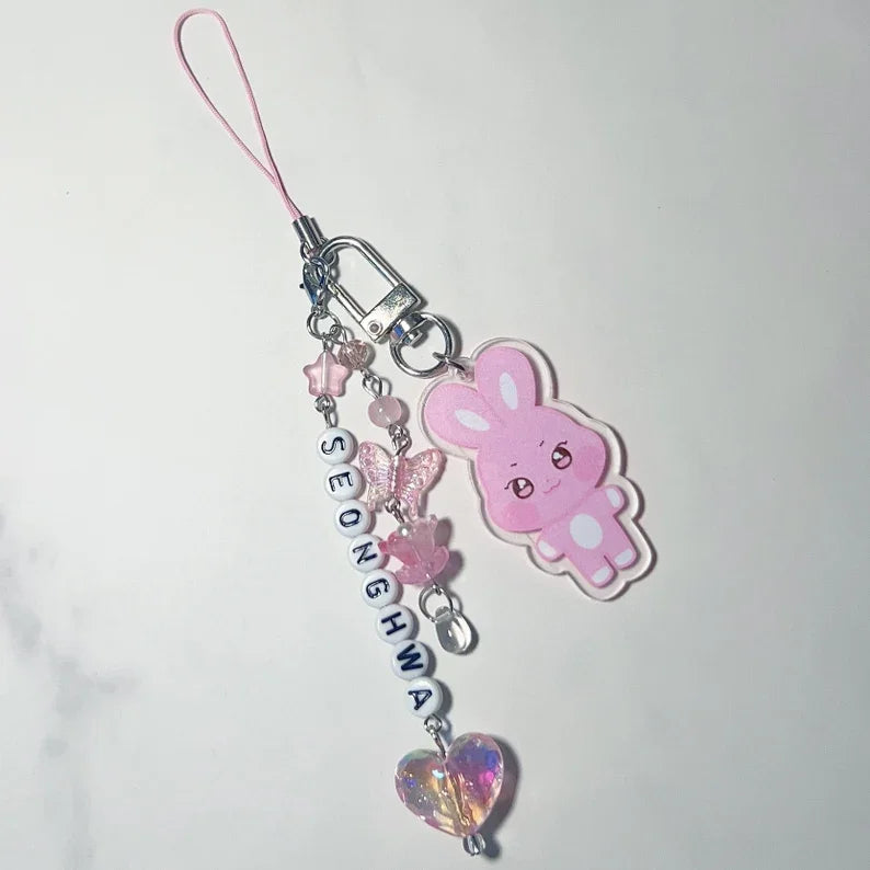 Porte-Clés en Perles avec Charms de Dessin Animé – Accessoire Léger pour Téléphone et Sac