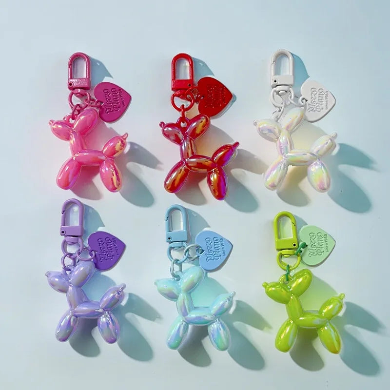 Porte-clés en Résine Chien Ballon Coloré – Accessoire Amusant pour Clés, Sacs et Téléphone
