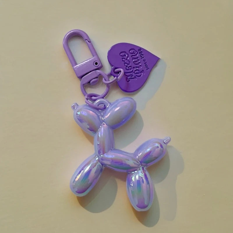 Porte-clés en Résine Chien Ballon Coloré – Accessoire Amusant pour Clés, Sacs et Téléphone
